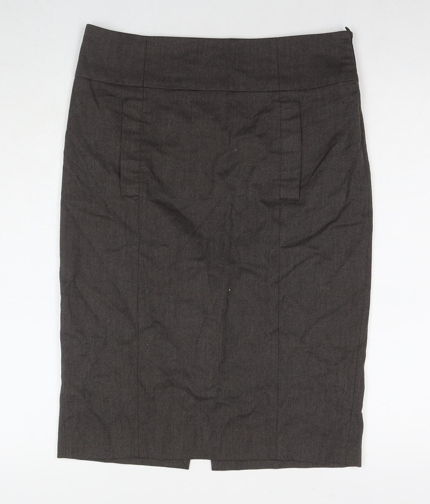 Zara Womens Brown Polyester Straight & Pencil Skirt Size L Zip