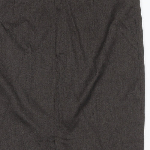 Zara Womens Brown Polyester Straight & Pencil Skirt Size L Zip