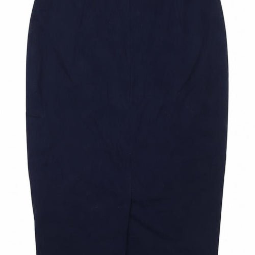 Marks and Spencer Womens Blue Polyester Straight & Pencil Skirt Size 8 Zip