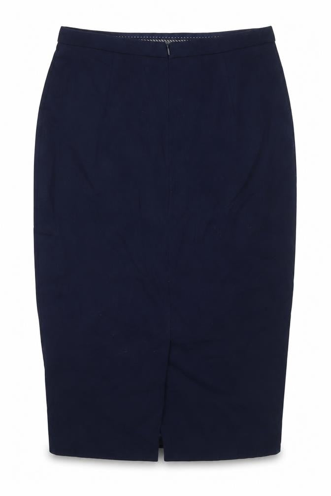 Marks and Spencer Womens Blue Polyester Straight & Pencil Skirt Size 8 Zip