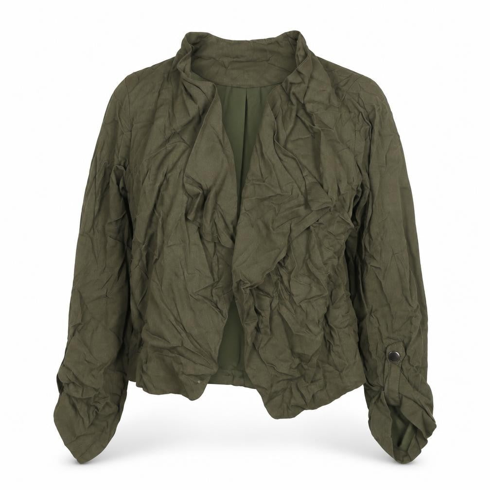 Front view of New Look women’s green jacket blazer, size UK 6