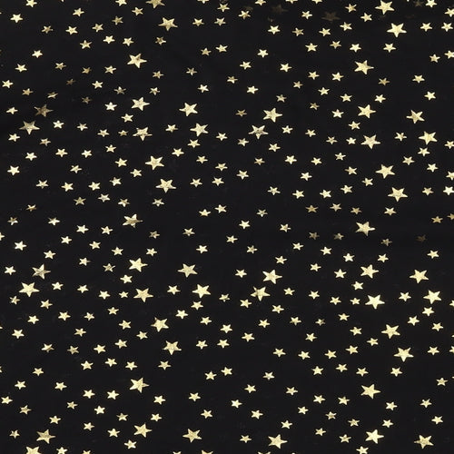 Glamorous Womens Black Geometric Polyester Basic T-Shirt Size 10 Round Neck - Stars