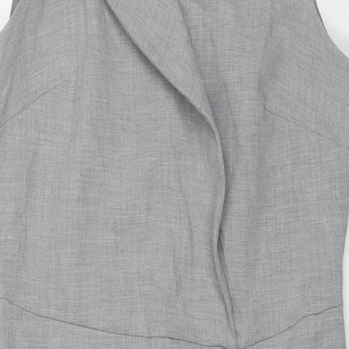 NEXT Womens Grey Polyester A-Line Size 14 Round Neck Zip