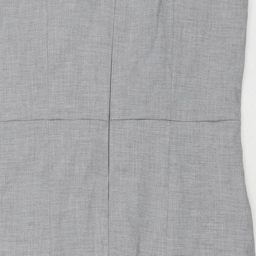 NEXT Womens Grey Polyester A-Line Size 14 Round Neck Zip