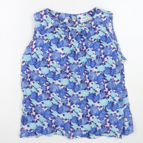 Wallis Womens Blue Floral Cotton Basic Button-Up Size 16 Collared