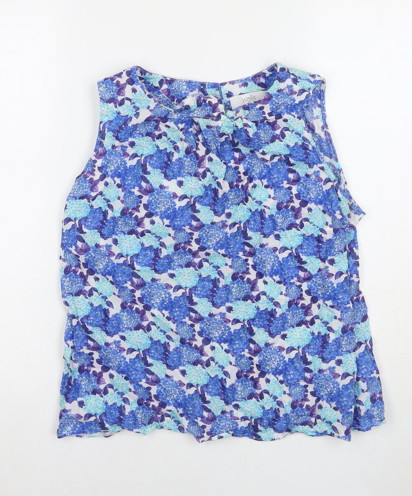 Wallis Womens Blue Floral Cotton Basic Button-Up Size 16 Collared