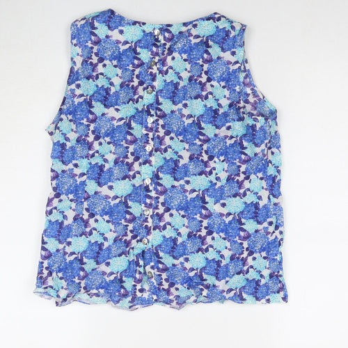 Wallis Womens Blue Floral Cotton Basic Button-Up Size 16 Collared