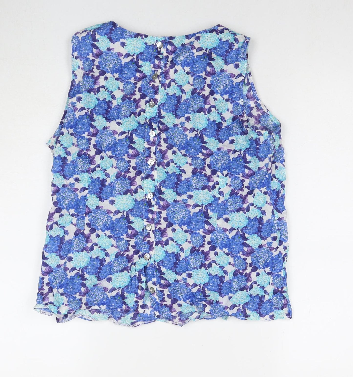 Wallis Womens Blue Floral Cotton Basic Button-Up Size 16 Collared