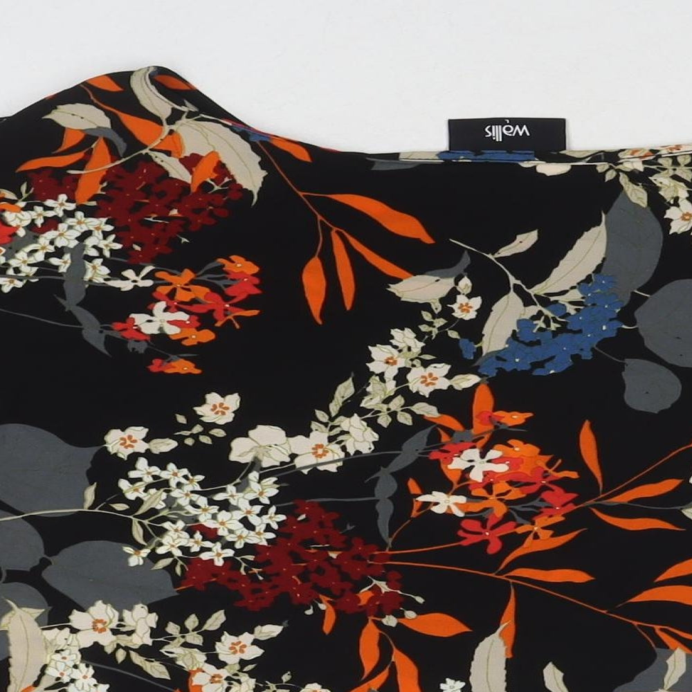 Wallis Womens Multicoloured Floral Polyester Basic Blouse Size L Round Neck
