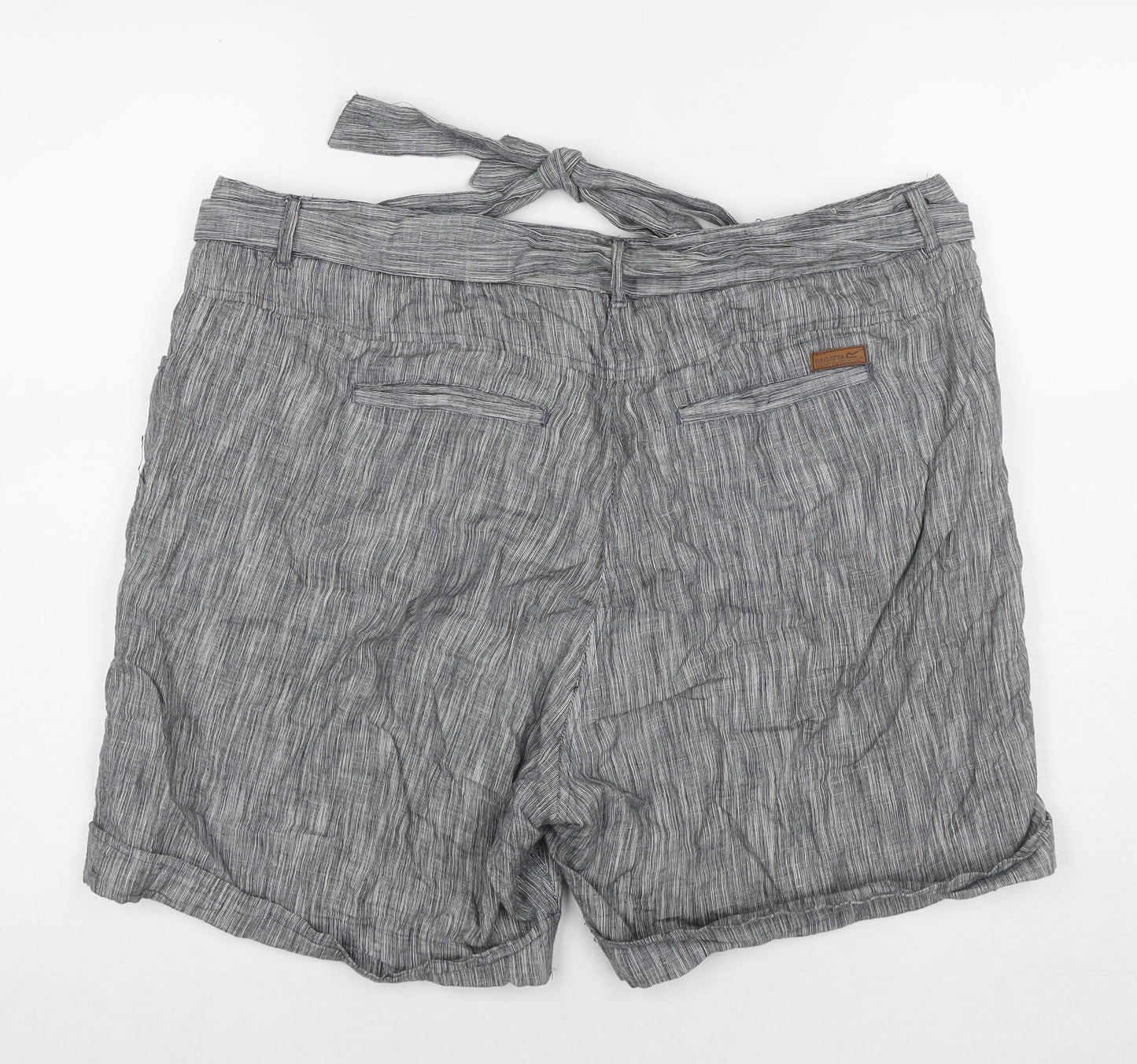 Regatta Womens Grey Cotton Bermuda Shorts Size 18 L5 in Regular Zip