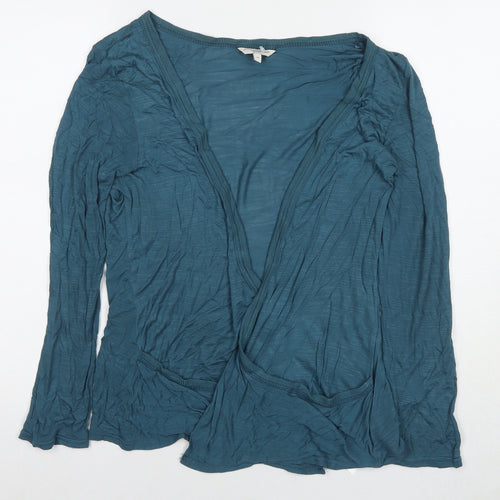 New Look Womens Blue Viscose Kimono T-Shirt Size 14 V-Neck