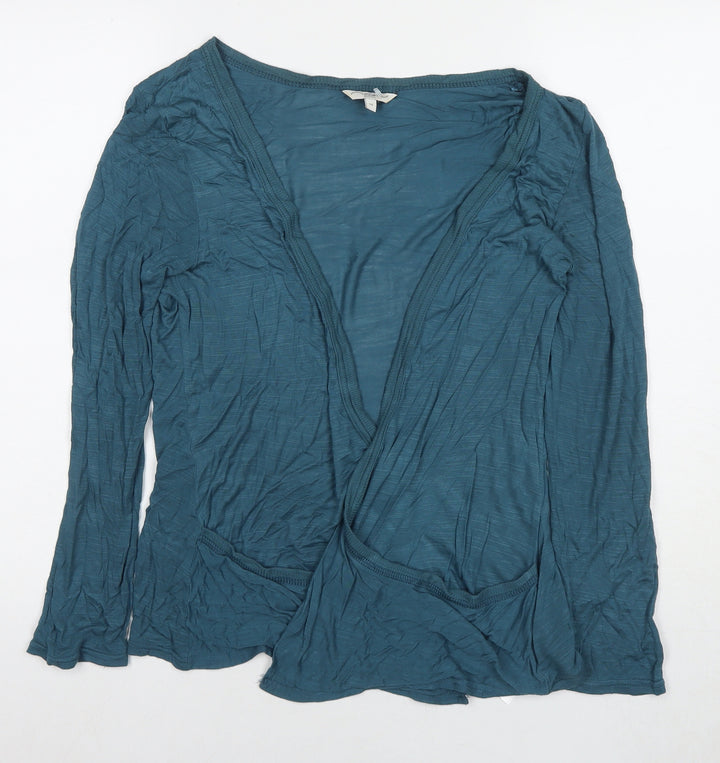 New Look Womens Blue Viscose Kimono T-Shirt Size 14 V-Neck