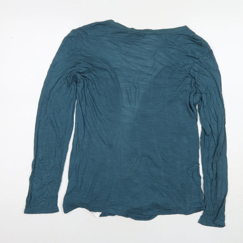 New Look Womens Blue Viscose Kimono T-Shirt Size 14 V-Neck