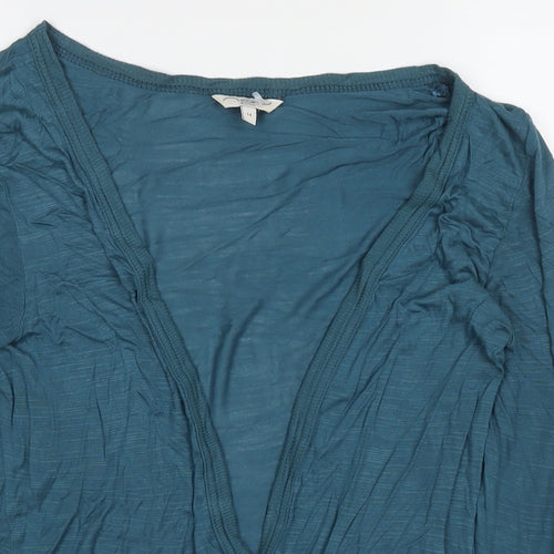 New Look Womens Blue Viscose Kimono T-Shirt Size 14 V-Neck