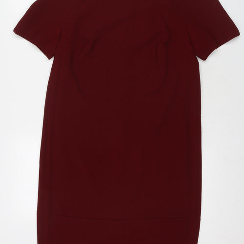 Marks and Spencer Womens Red Polyester A-Line Size 8 Round Neck Pullover