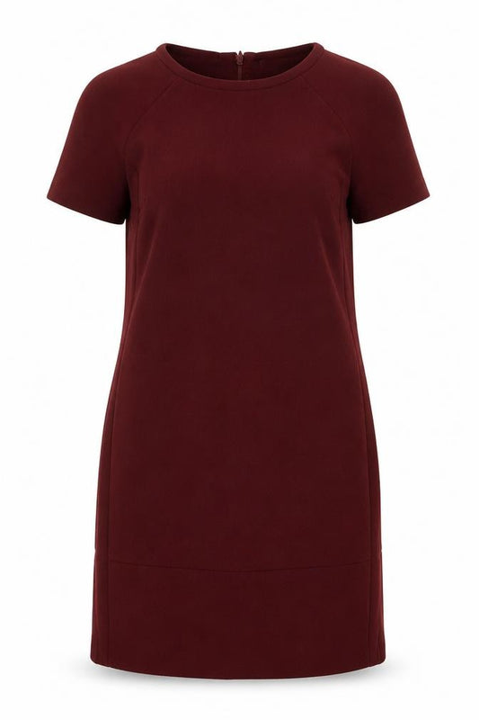 Front view of Marks & Spencer women’s red polyester a-line, size UK 8, round neck pullover
