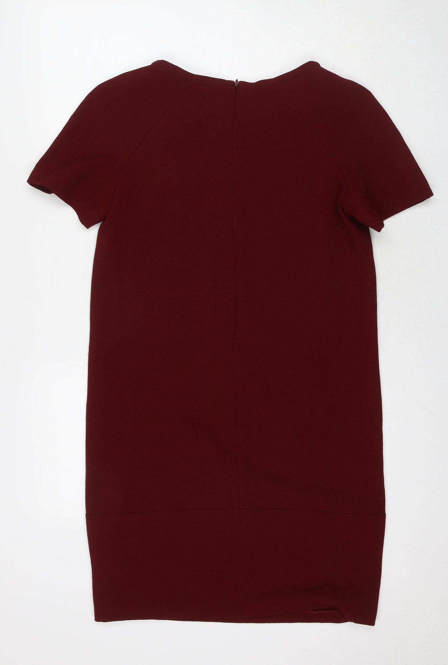 Marks and Spencer Womens Red Polyester A-Line Size 8 Round Neck Pullover