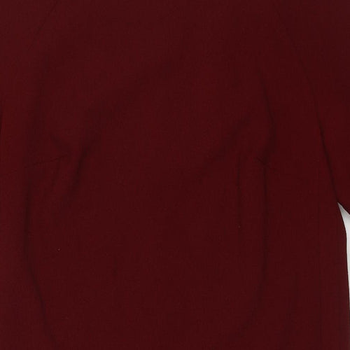 Marks and Spencer Womens Red Polyester A-Line Size 8 Round Neck Pullover