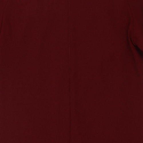 Marks and Spencer Womens Red Polyester A-Line Size 8 Round Neck Pullover