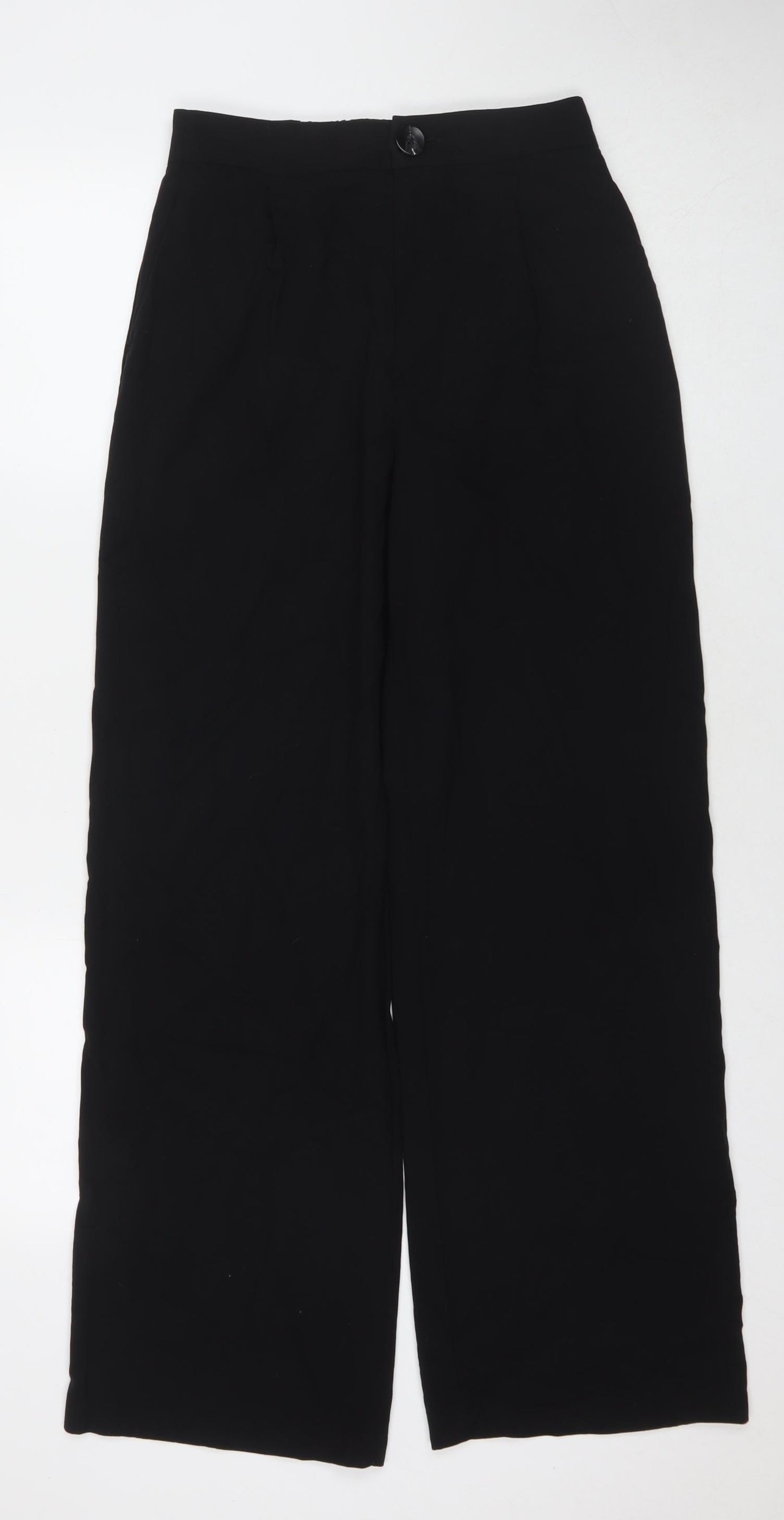 Stradivarius Womens Black Polyester Trousers Size 8 L30 in Regular Zip