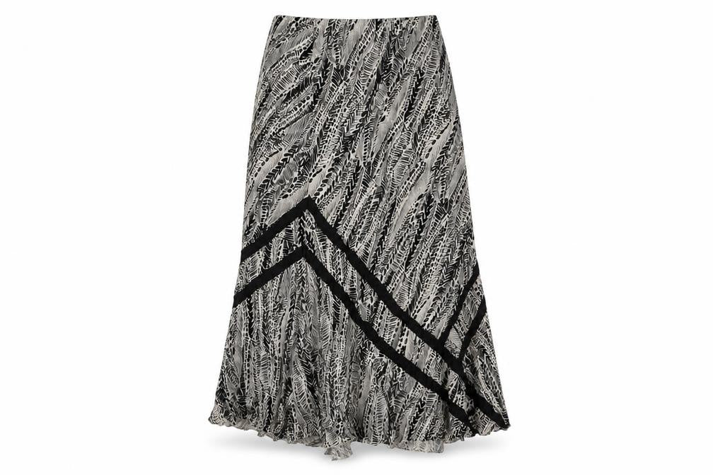 Marks and Spencer Womens Brown Geometric Linen Maxi Skirt Size 14