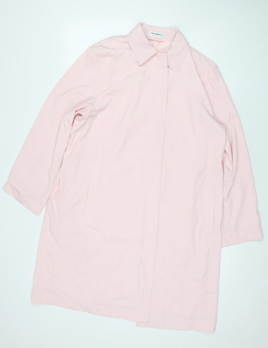 Front view of Hauber women’s pink jacket, size UK 14, button