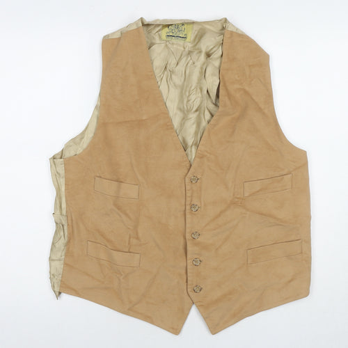 Peter Christian Mens Brown Cotton Jacket Suit Waistcoat Size 46 Regular