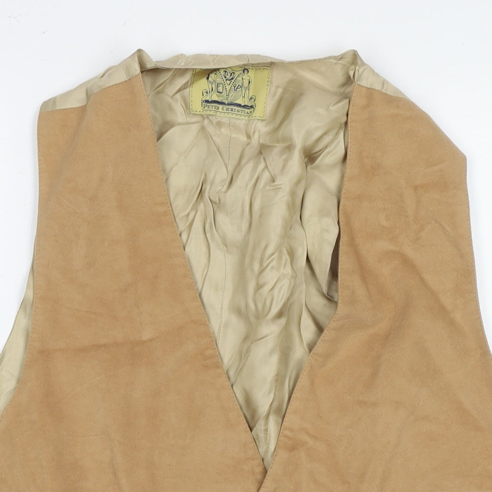 Peter Christian Mens Brown Cotton Jacket Suit Waistcoat Size 46 Regular