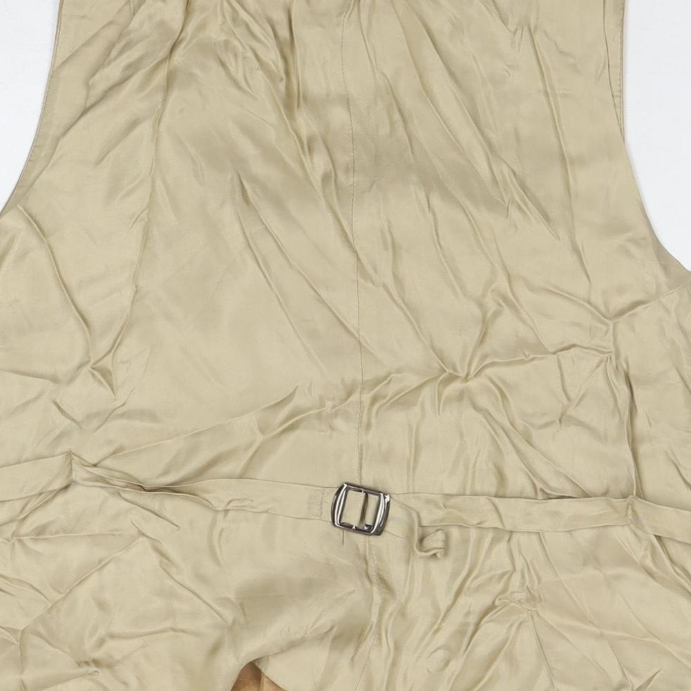 Peter Christian Mens Brown Cotton Jacket Suit Waistcoat Size 46 Regular