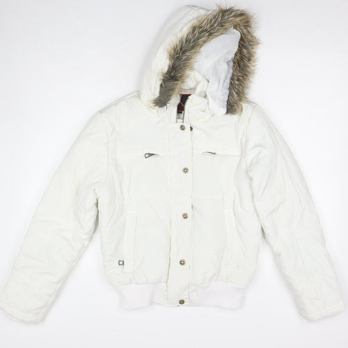 Ganeder Womens White Jacket Size M Zip