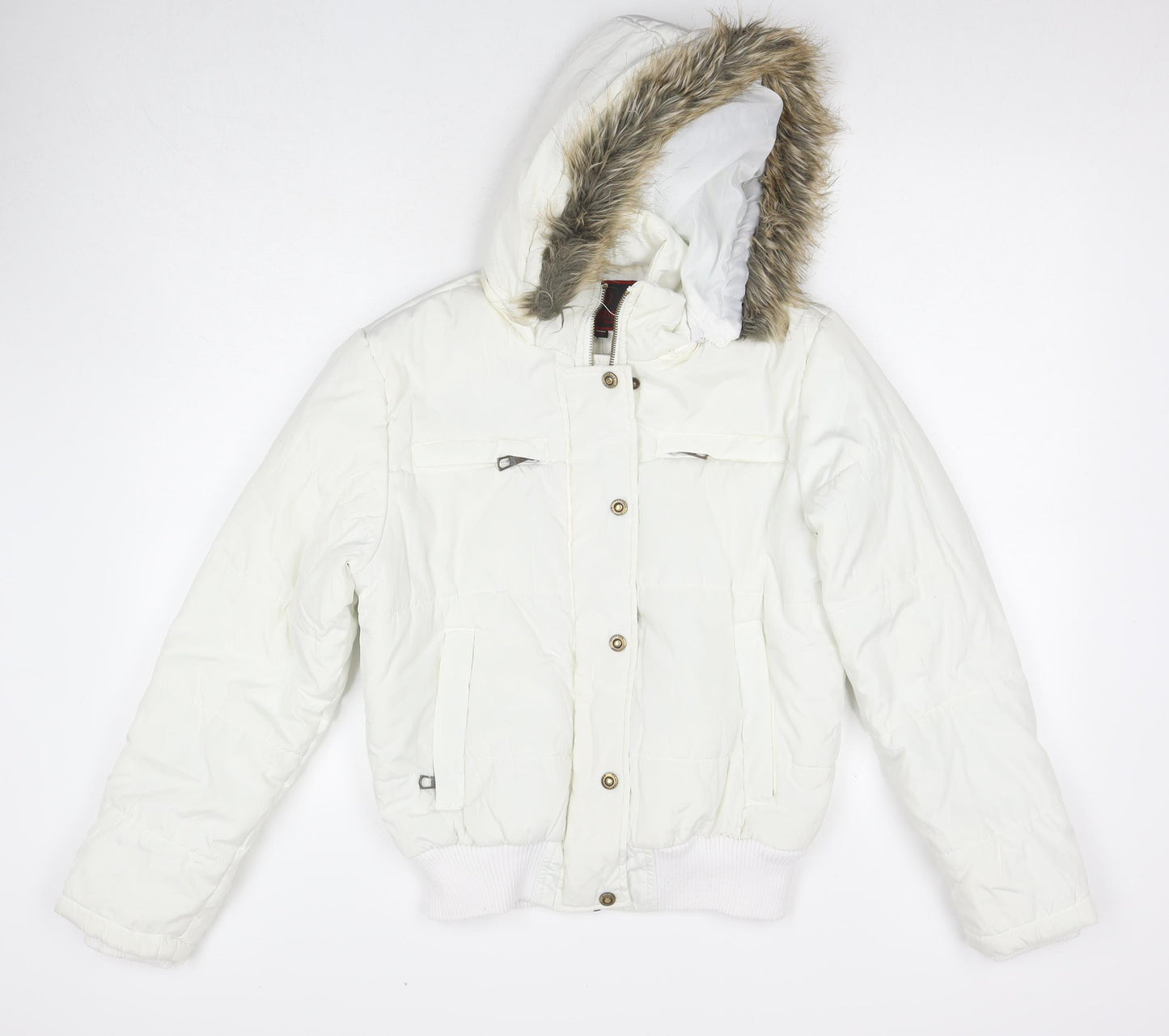 Ganeder Womens White Jacket Size M Zip