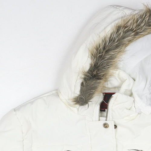 Ganeder Womens White Jacket Size M Zip