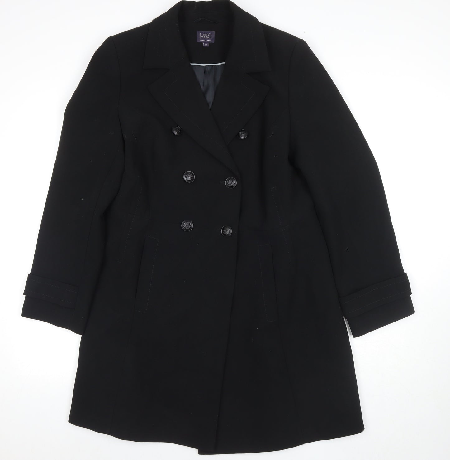 Marks and Spencer Womens Black Jacket Blazer Size 14 Button