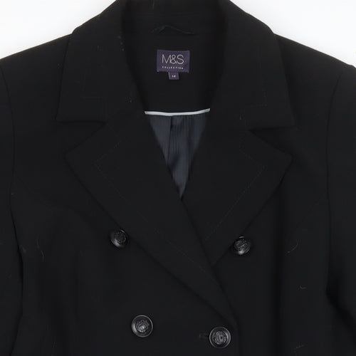 Marks and Spencer Womens Black Jacket Blazer Size 14 Button