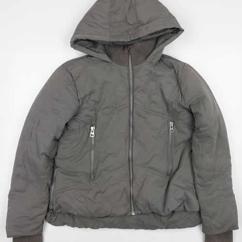ASOS Womens Grey Puffer Jacket Jacket Size 10 Zip