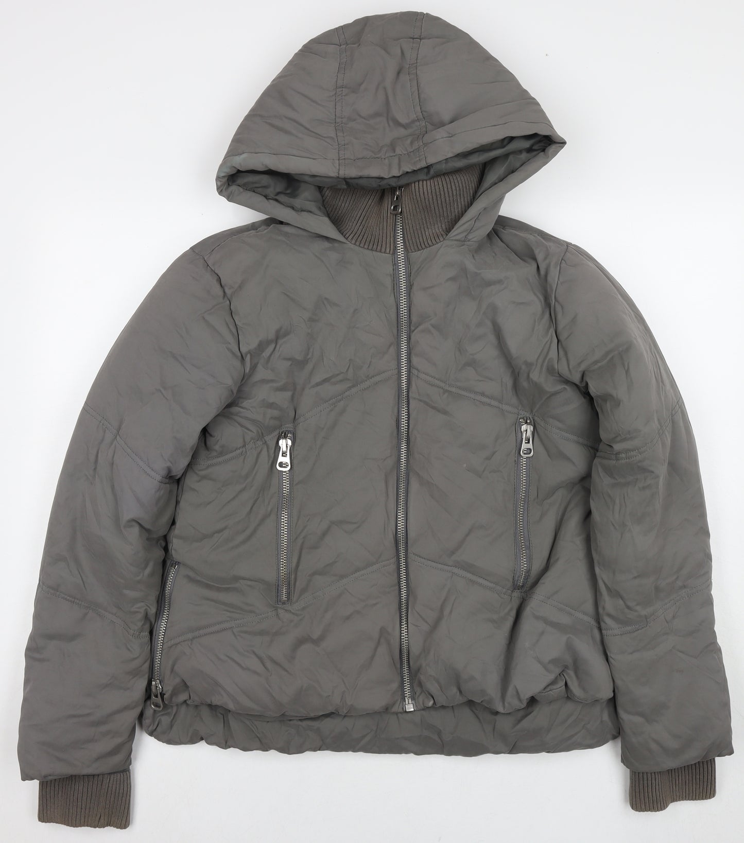 ASOS Womens Grey Puffer Jacket Jacket Size 10 Zip