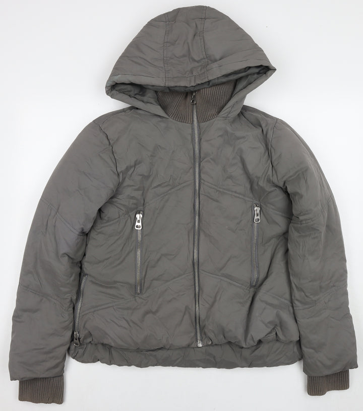 ASOS Womens Grey Puffer Jacket Jacket Size 10 Zip