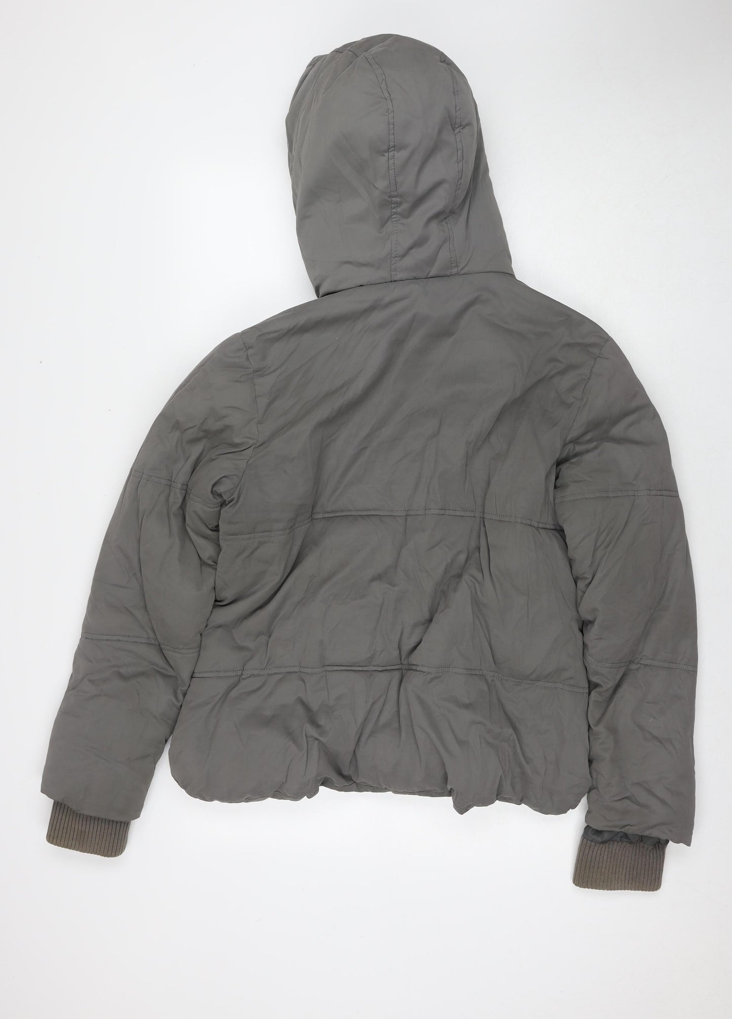 ASOS Womens Grey Puffer Jacket Jacket Size 10 Zip