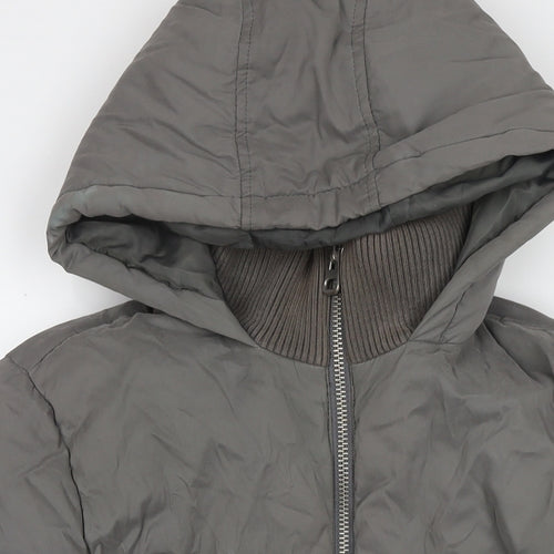 ASOS Womens Grey Puffer Jacket Jacket Size 10 Zip