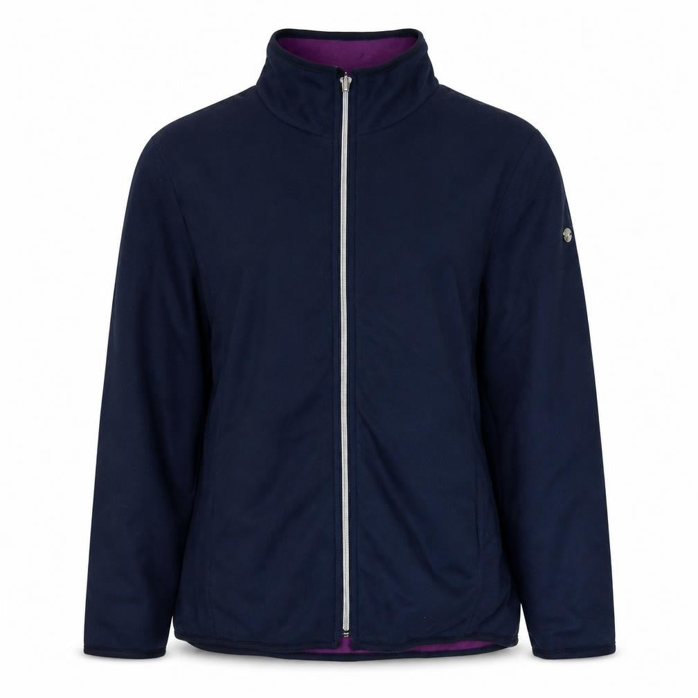 Front view of Anne de Lancey women’s blue jacket, size M, zip - reversible