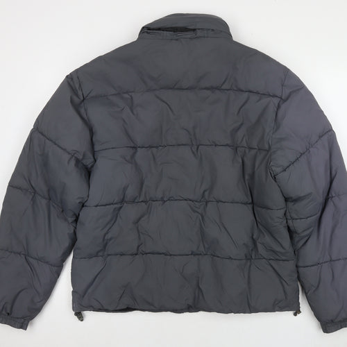 Easy Mens Grey Puffer Jacket Jacket Size L Zip