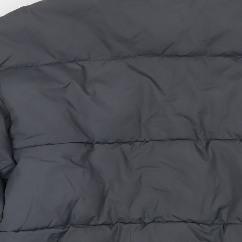 Easy Mens Grey Puffer Jacket Jacket Size L Zip