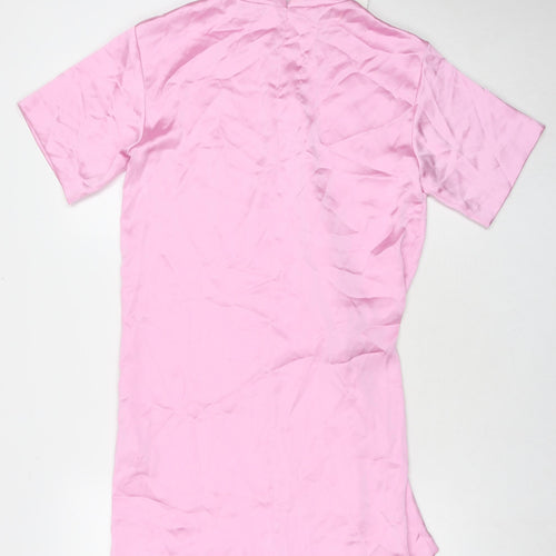 Zara Womens Pink Polyester Mini Size S Round Neck Zip