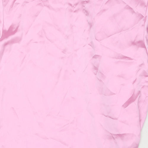 Zara Womens Pink Polyester Mini Size S Round Neck Zip