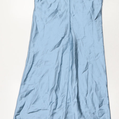 Zara Womens Blue Polyester Maxi Size XS Round Neck Zip