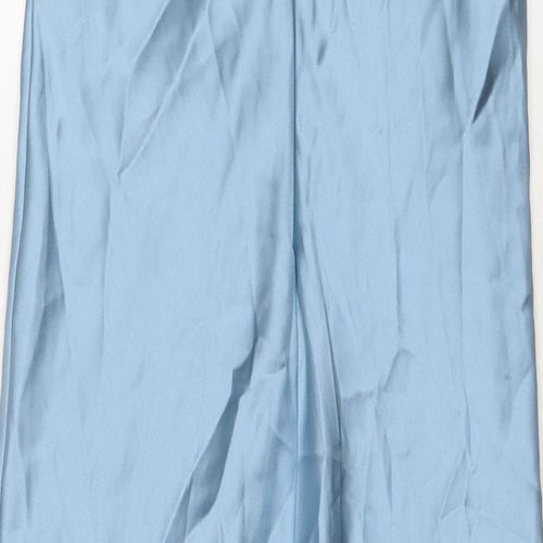 Zara Womens Blue Polyester Maxi Size XS Round Neck Zip