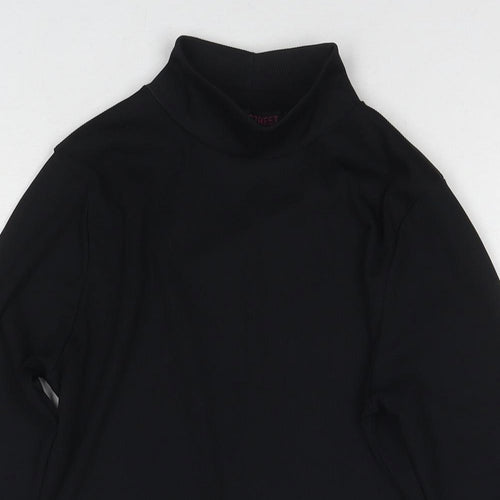Edge Street Womens Black Polyester Basic T-Shirt Size 10 Round Neck