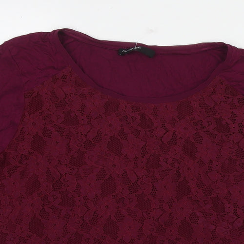 Marks and Spencer Womens Purple Viscose Basic Blouse Size 16 Round Neck
