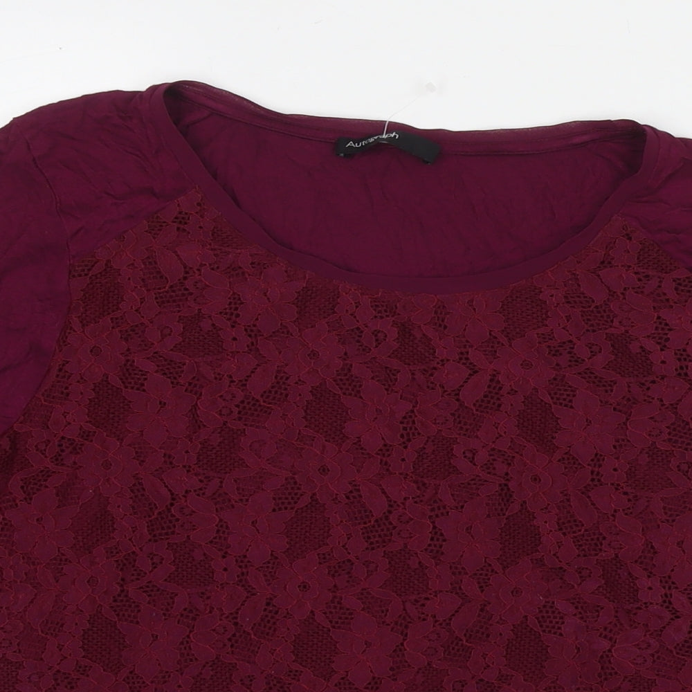 Marks and Spencer Womens Purple Viscose Basic Blouse Size 16 Round Neck