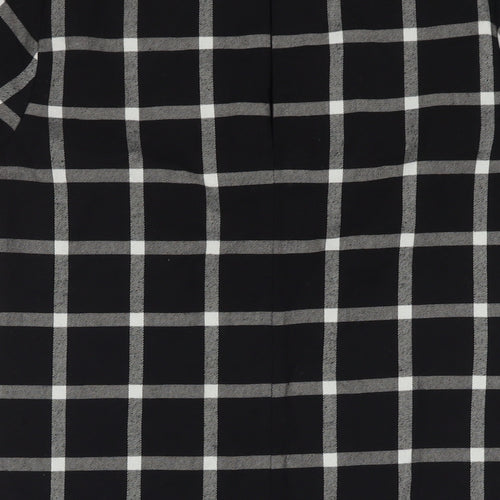 FOREVER 21 Womens Black Check Polyester A-Line Size M Round Neck Pullover